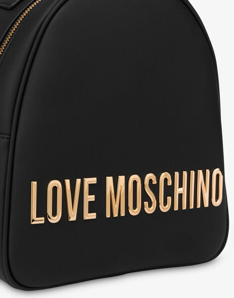 Black Logo Backpack with Adjustable Straps