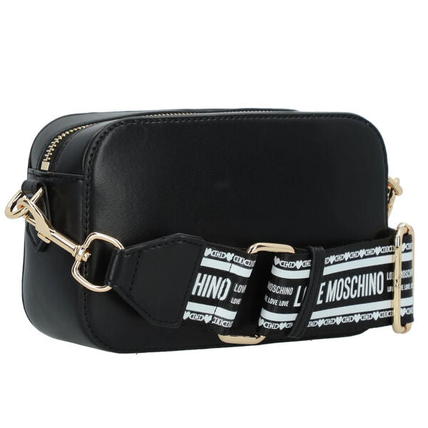 Black Logo Embossed Crossbody Bag
