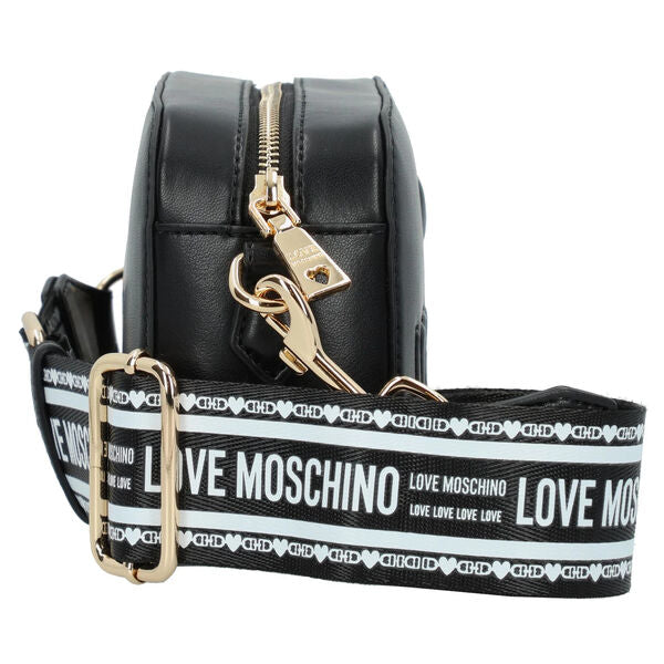 Black Logo Embossed Crossbody Bag