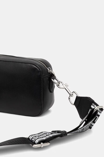 Black Logo Embossed Crossbody Bag