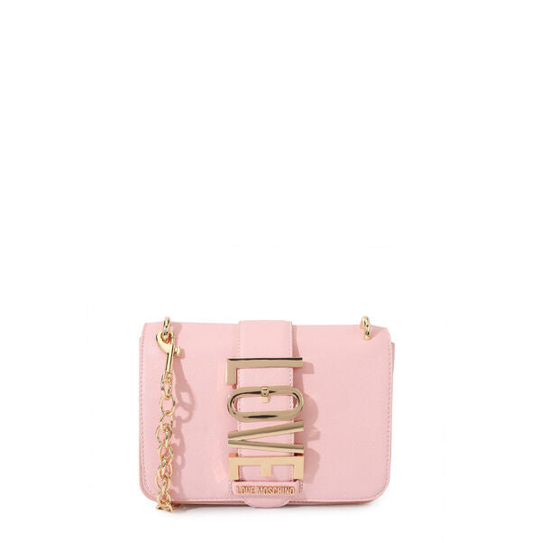 Pink Logo Embellished Crossbody Bag