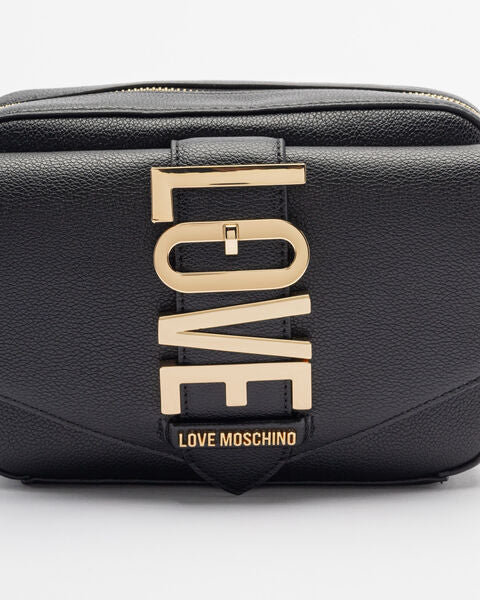 Black Mini Crossbody Bag with Bold Logo