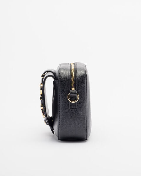 Black Mini Crossbody Bag with Bold Logo