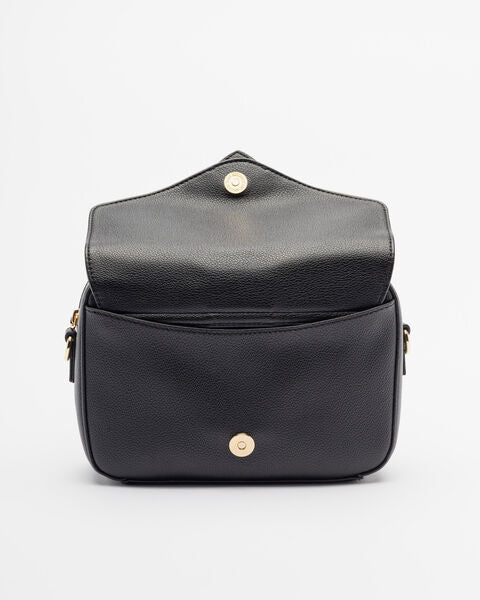 Black Mini Crossbody Bag with Bold Logo