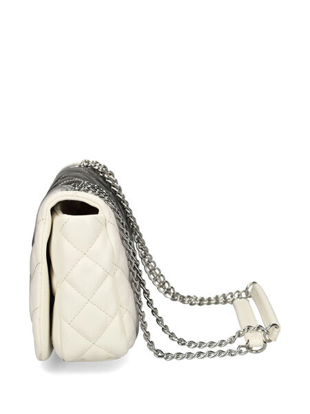 Black Gradient Quilted Shoulder Bag with Chain Strap