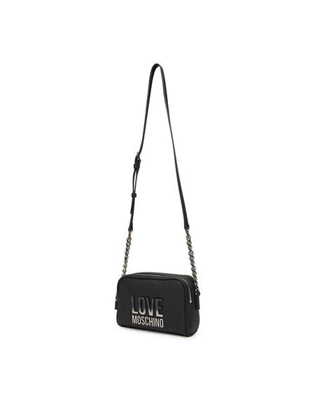 Black Logo Embossed Crossbody Bag