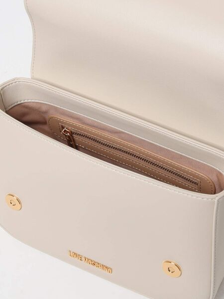 Ivory Structured Handbag with Gold Accents