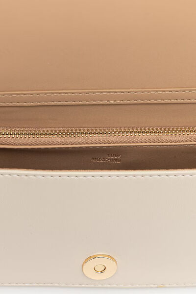 Ivory Quilted Wallet with Logo Accent