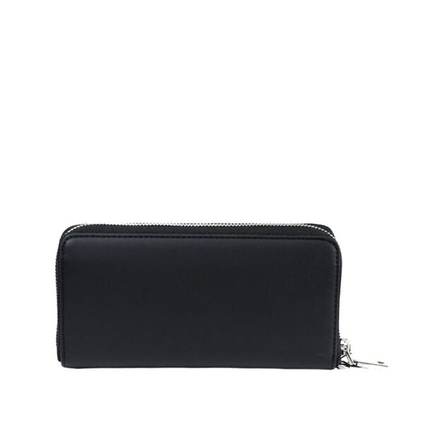 Black Wallet with Logo Embellishment