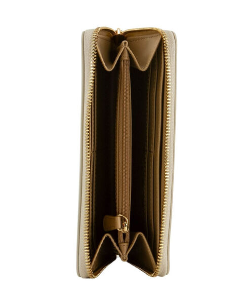 Cream Structured Wallet with Gold Accent