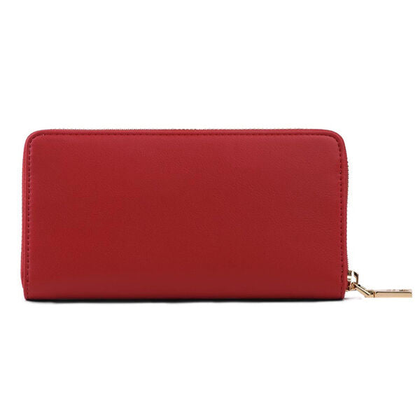 Red Faux Leather Wallet with Gold Love Design