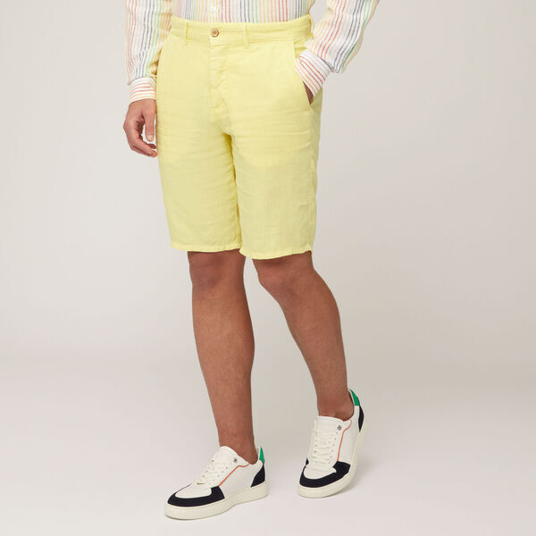 Lemon Linen Shorts with Classic Fit