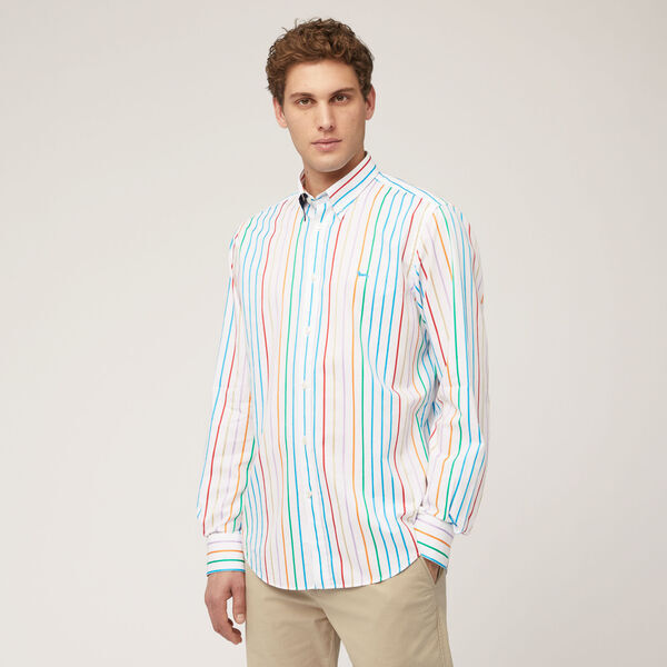 Multicolor Striped Cotton Dress Shirt