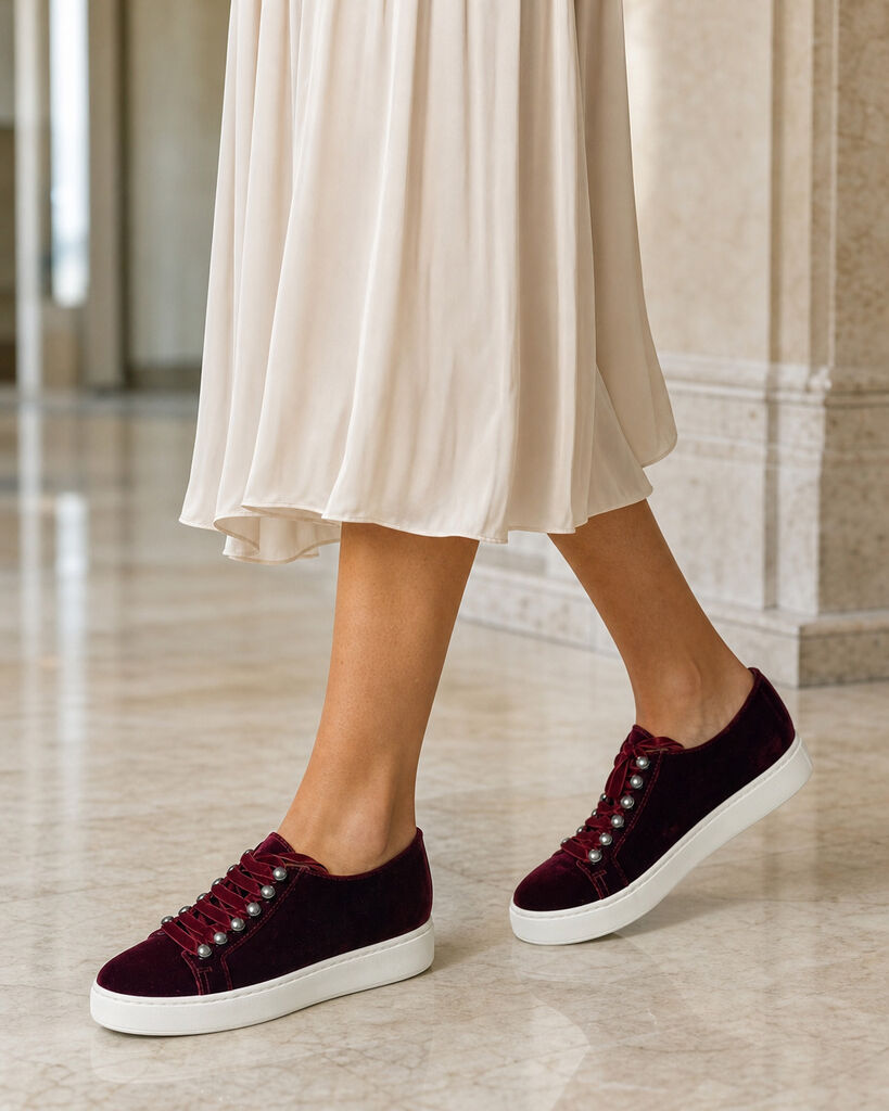 Shoes Velvet Bordeau