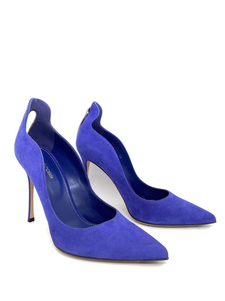 Cobalt Suede Pointed Toe Stiletto