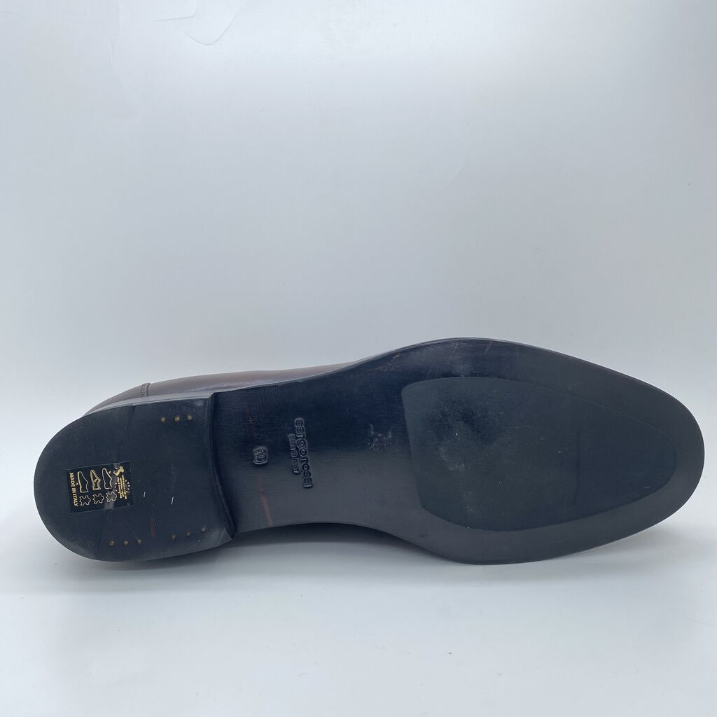 Brown Leather Oxford Shoe with Cap Toe