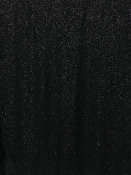 Black Textured Shawl with Frayed Edges