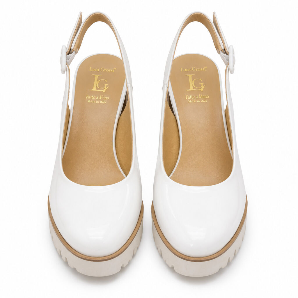 Sling-Back Vernice BIANCO
