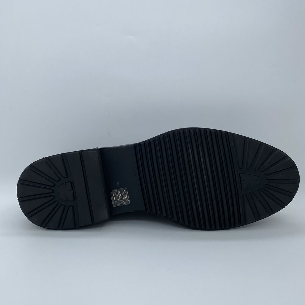 Black Leather Loafers with Chunky Sole