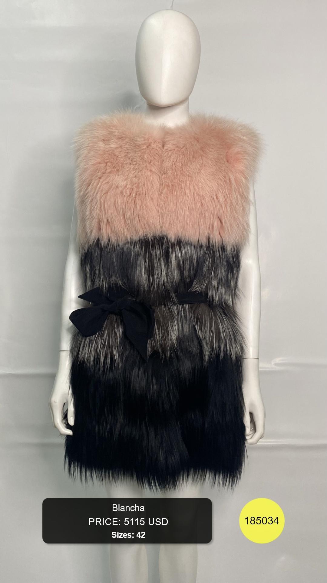 Multicolor Fur Vest with Elegant Belt