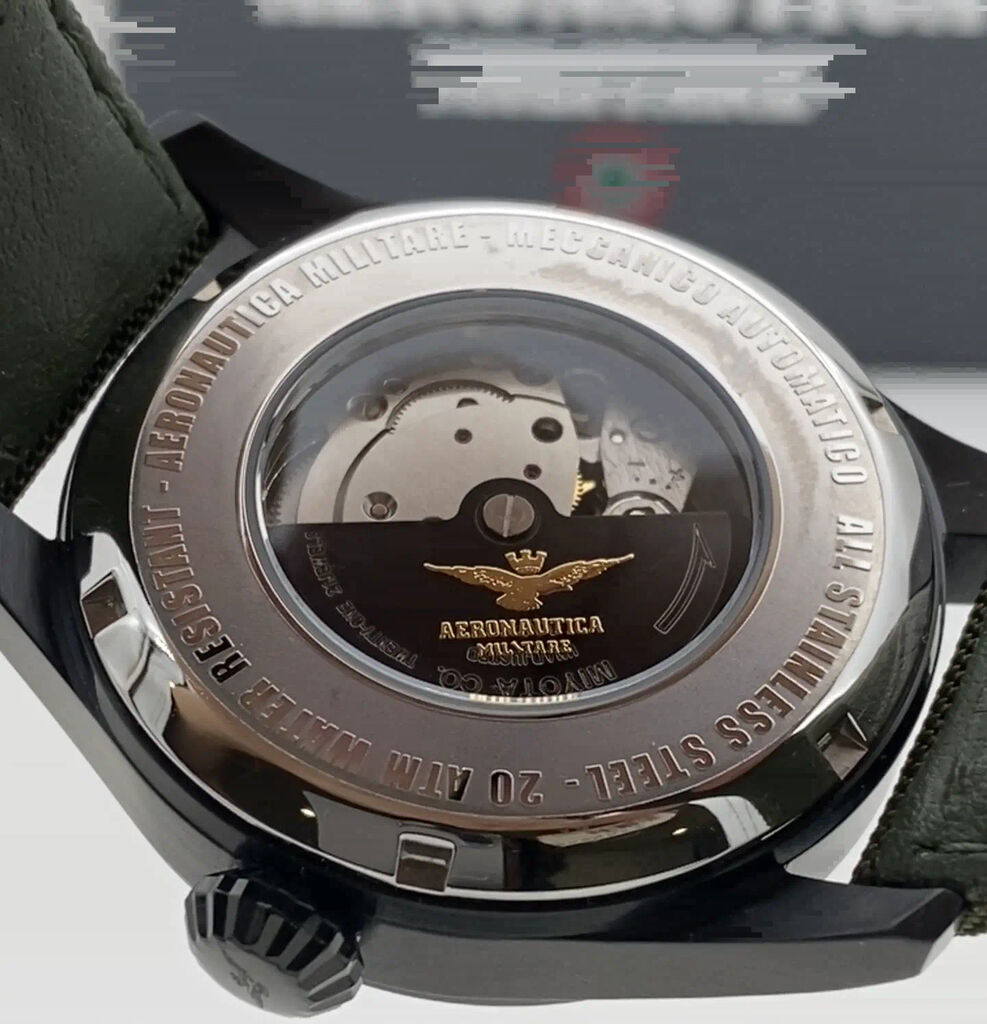 Black Dial Military Watch with Olive Strap
