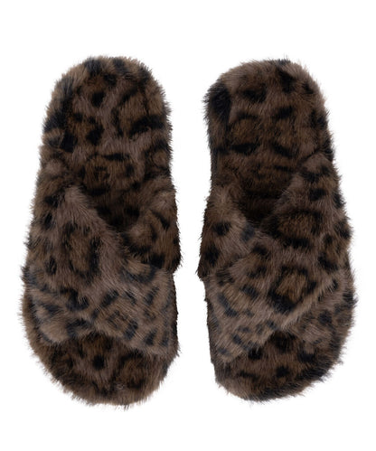 KATE FAKE FUR CROSSED SLIDE