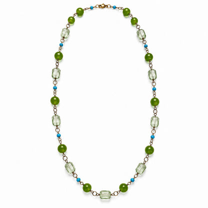 Green Beads Turquoise Accent