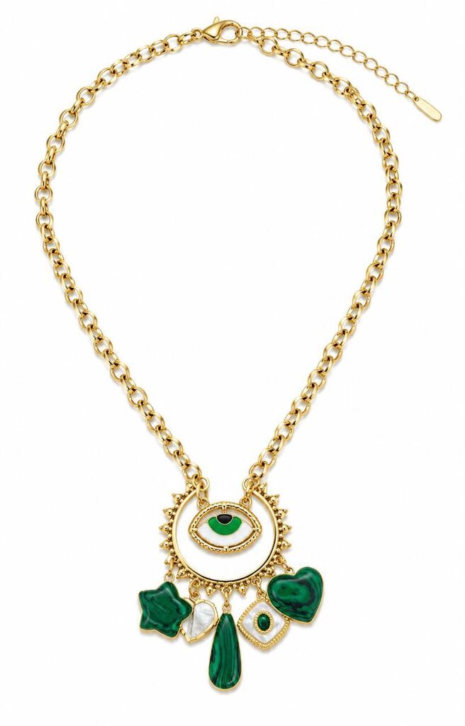 Eye Pendant Green Stones