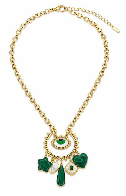 Eye Pendant Green Stones