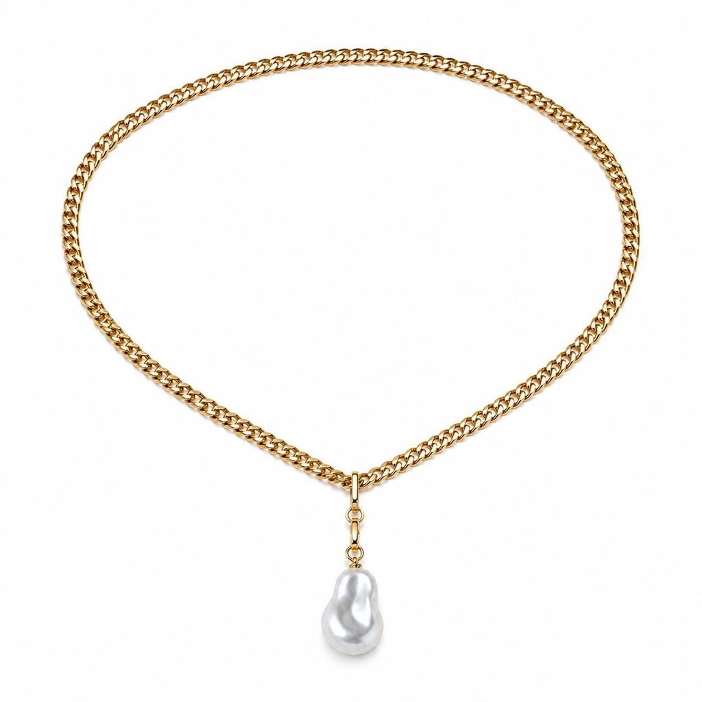 Gold Chain Pearl Center