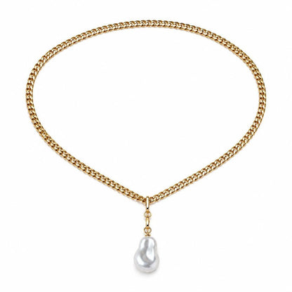 Gold Chain Pearl Center