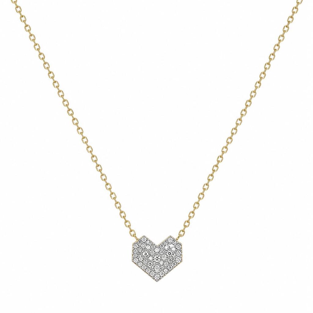 Diamond Filled Heart Gold