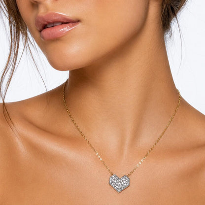 Diamond Filled Heart Gold
