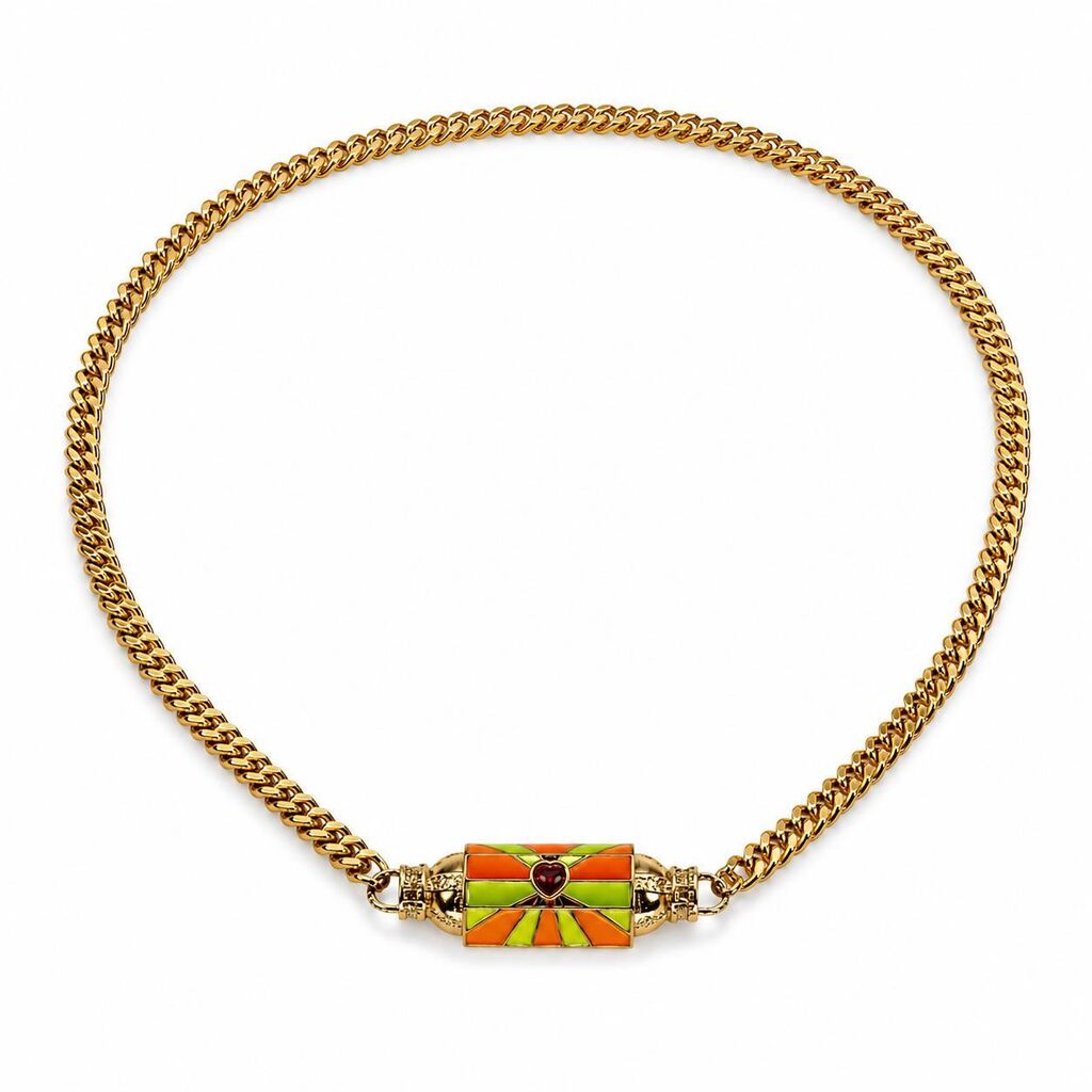 Orange Green Charm Gold