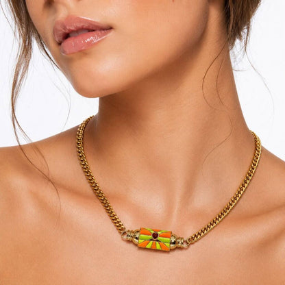 Orange Green Charm Gold