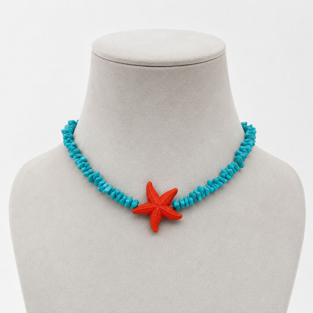 Turquoise Beads Orange Star