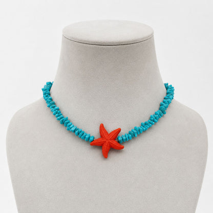 Turquoise Beads Orange Star