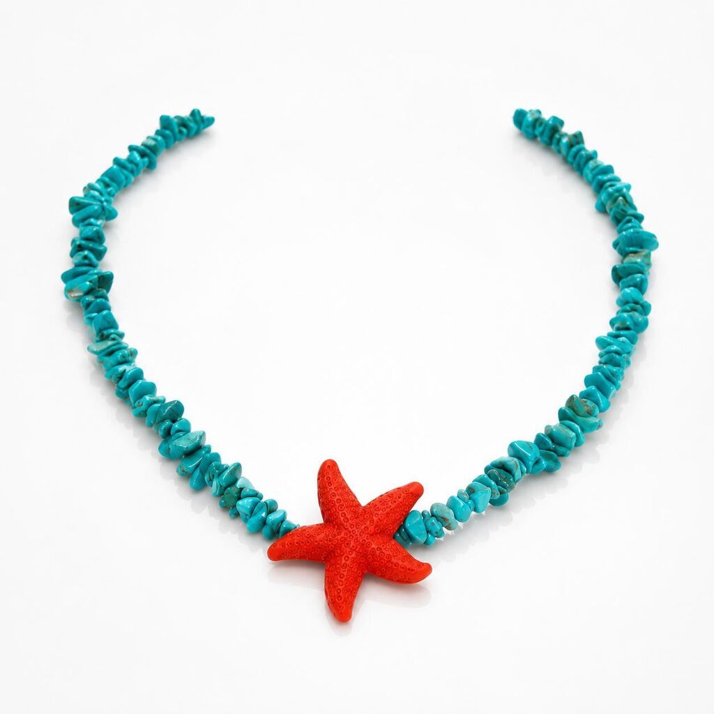 Turquoise Beads Orange Star