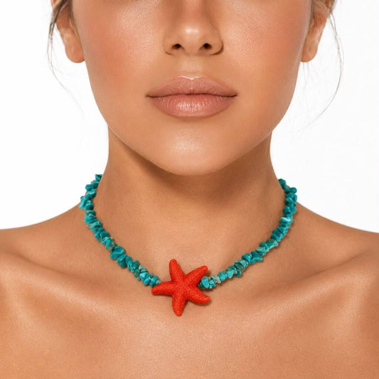 Turquoise Beads Orange Star