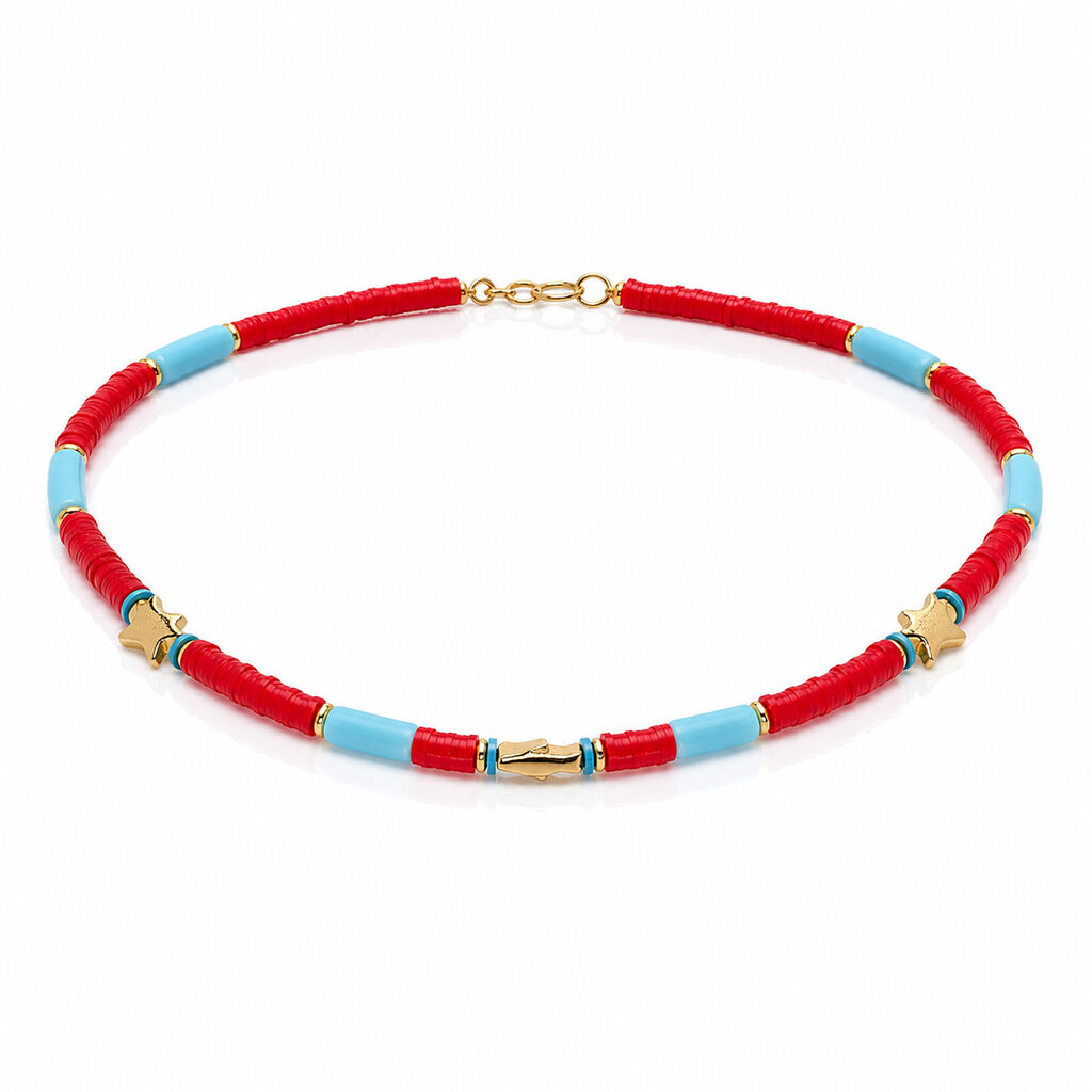 Red Turquoise Fish Charms