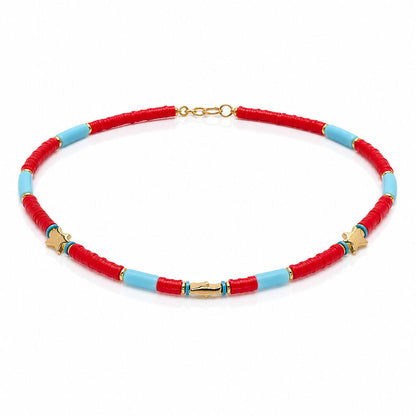 Red Turquoise Fish Charms
