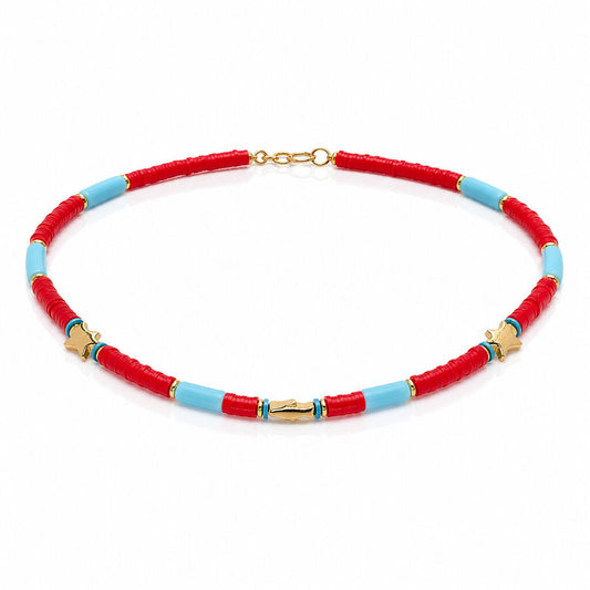 Red Turquoise Fish Charms