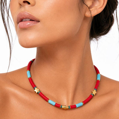 Red Turquoise Fish Charms