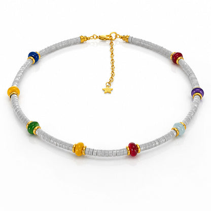 White Rainbow Gold Accents