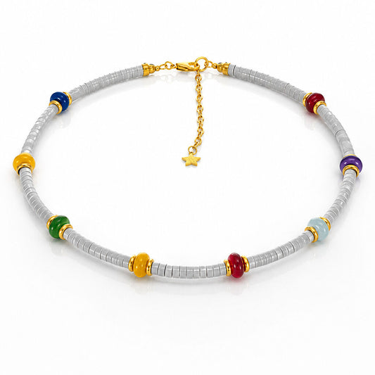 White Rainbow Gold Accents