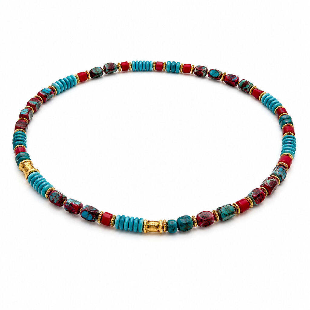 Turquoise Red Gold Mix