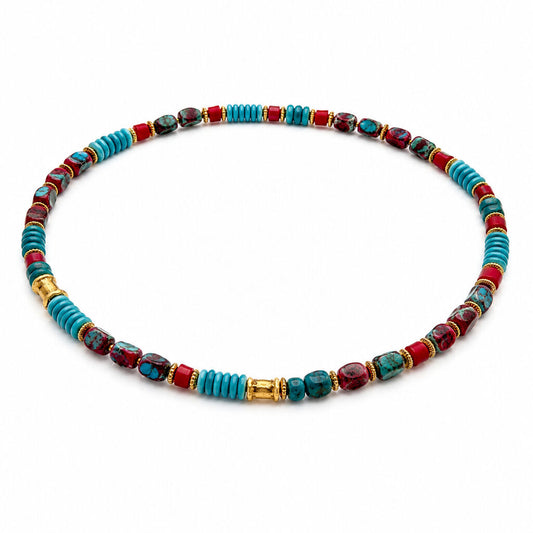 Turquoise Red Gold Mix