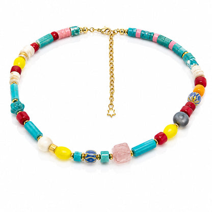 Rainbow Beads Gold Accents