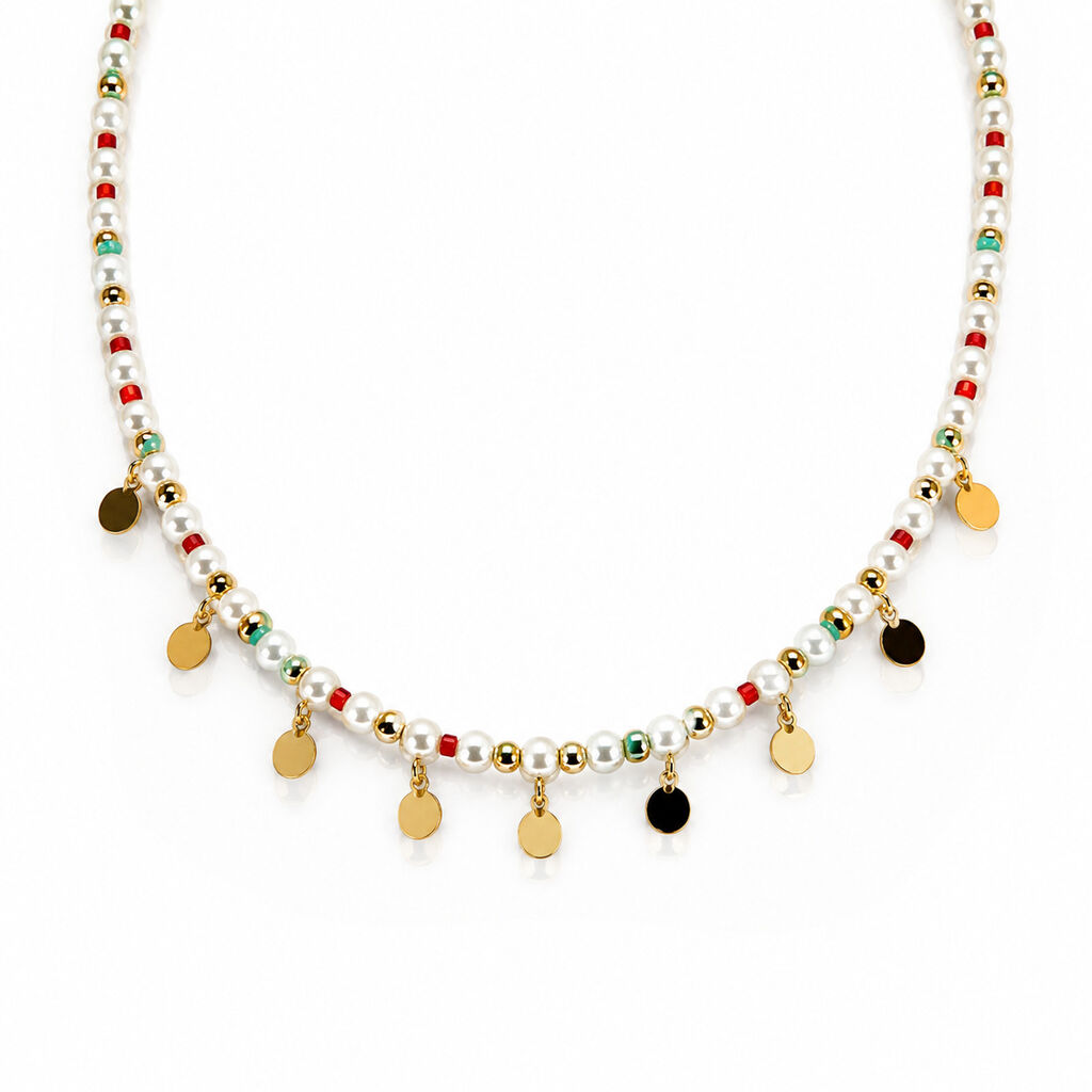 Pearl White Gold Circles