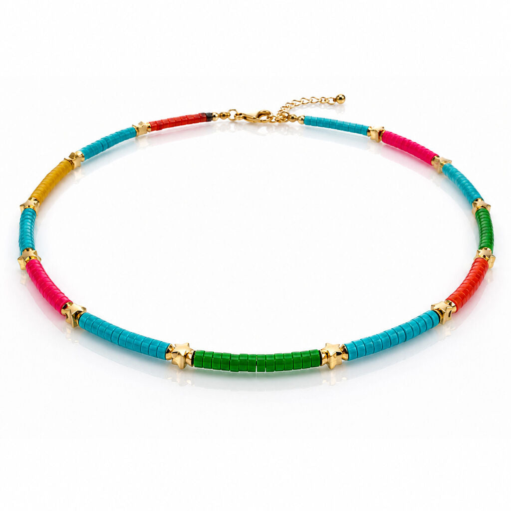 Rainbow Beads Gold Stars